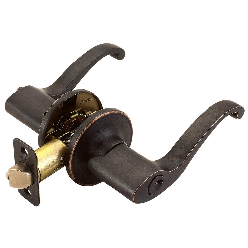 Oil Rubbed Bronze Scroll Lever Keyed Door Handle