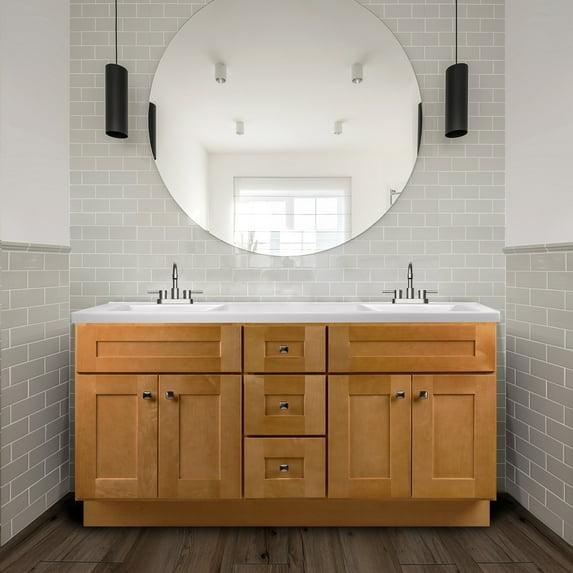 Design House Brookings 60 Inch Bathroom Vanity, Ready to Assemble, Solid Wood, Sherwin Williams – Design House, 599019-