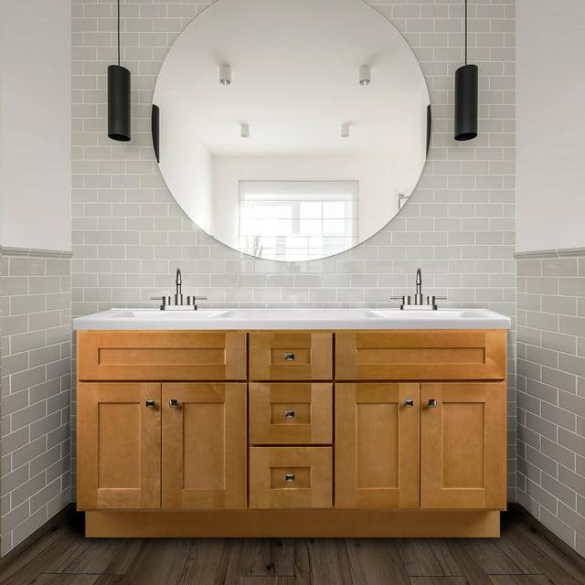 Design House Brookings 60 Inch Bathroom Vanity, Ready to Assemble, Solid Wood, Sherwin Williams – Design House, 599019-