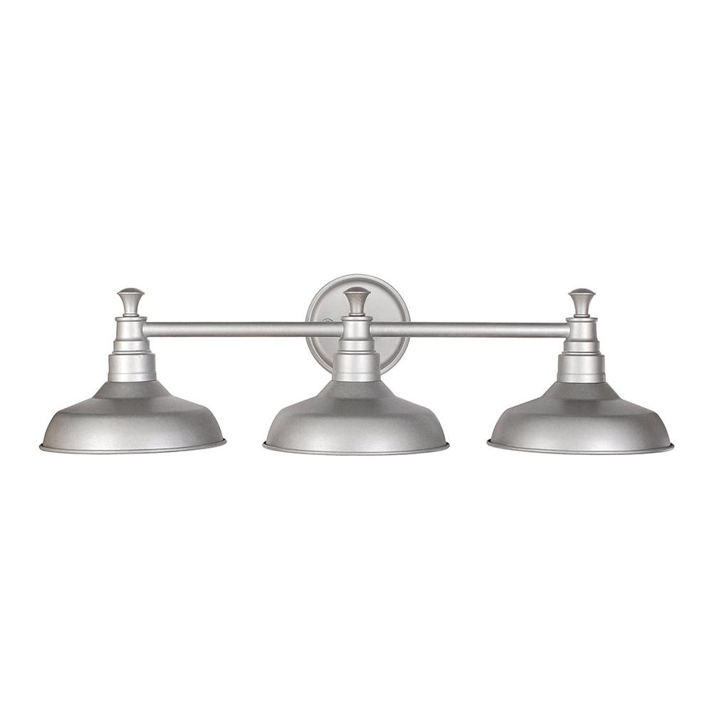 Kimball Galvanized Steel 3-Light Bathroom Vanity Fixture