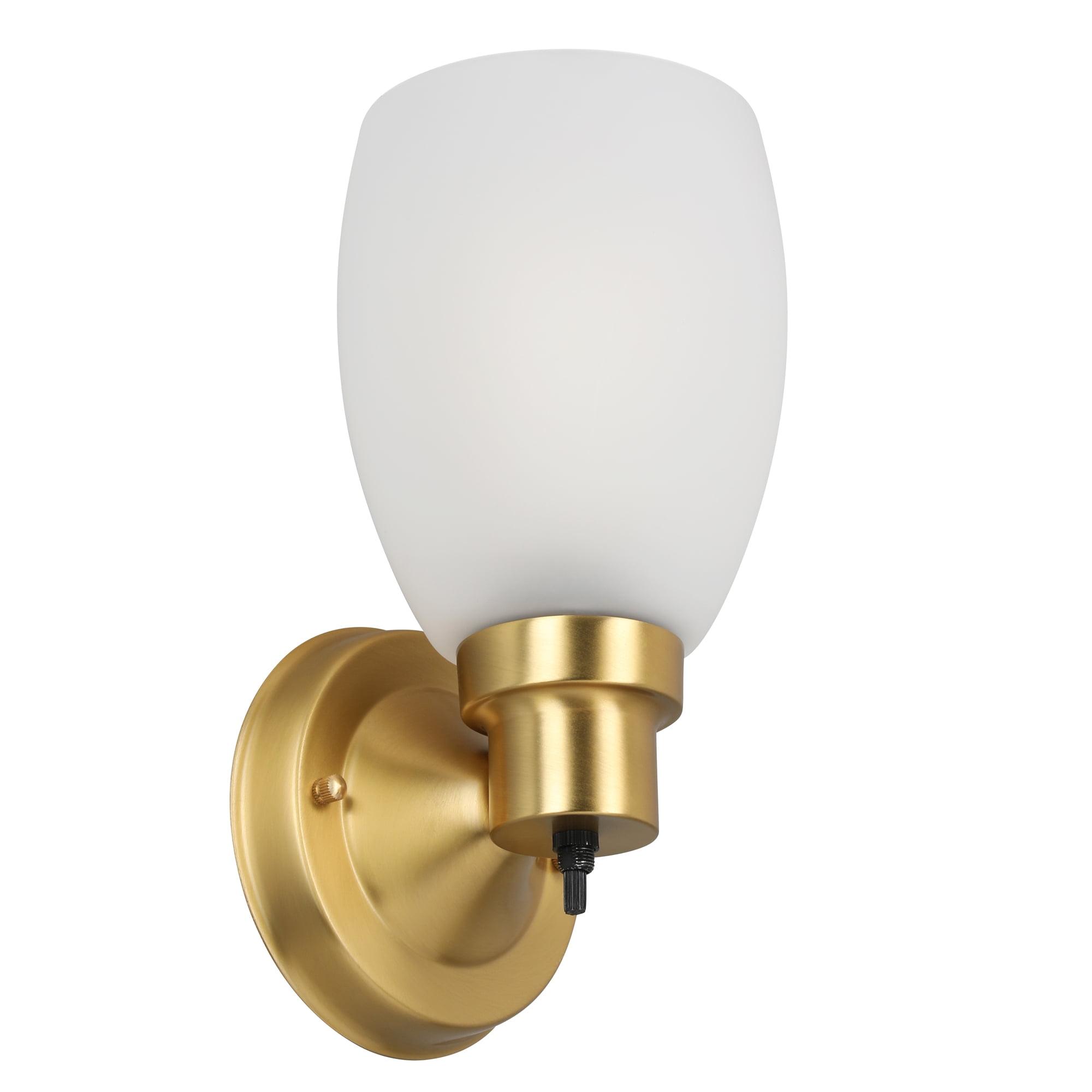 Satin Gold Lydia 9.75" Dimmable Frosted Glass Wall Light