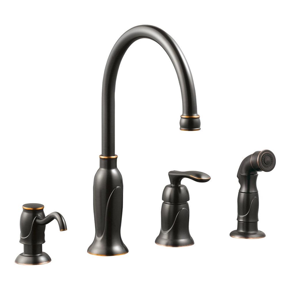 Oil Rubbed Bronze Kitchen Faucet with Sprayer and Soap Dispenser