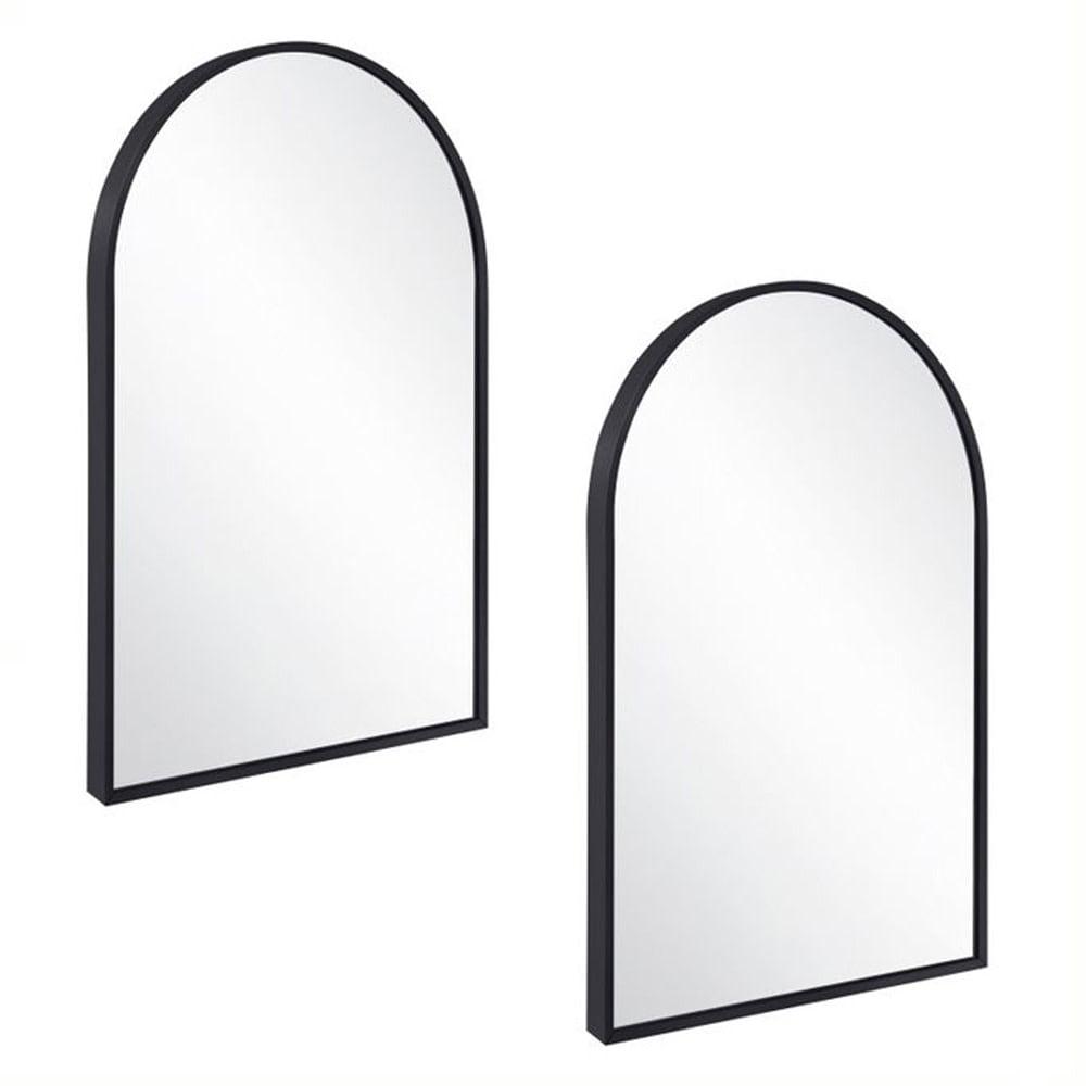 Design House Maeve Arched Wall Mirror with Black Frame, 36-Inch by 24-Inch, 2-Pack