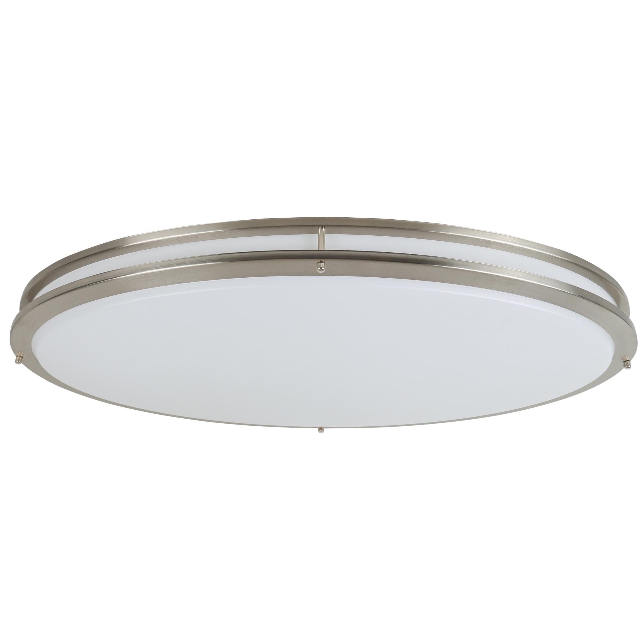 32 Inch LED Ceiling Light, Dimmable, Bed Hall Kitchen Entry, Brushed Nickel – Design House, 587261