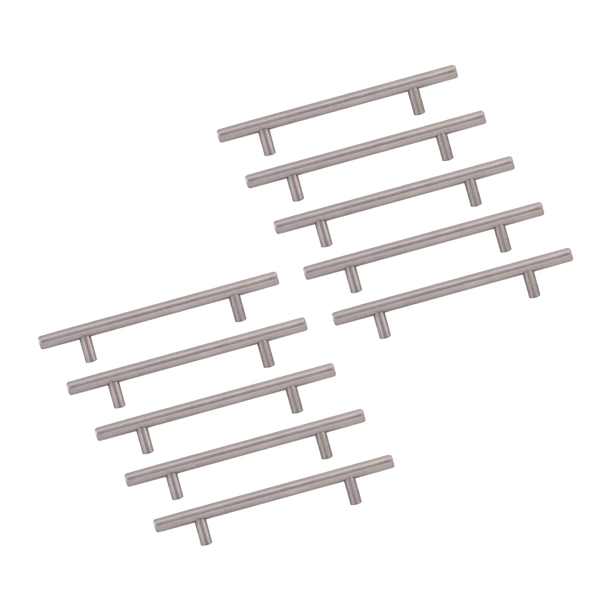 Design House 10-Pack Modern 6" Solid Center-to-Center Cabinet Pulls, Satin Nickel