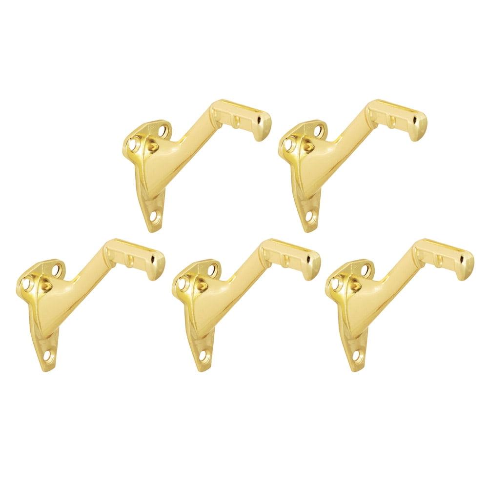 Polished Brass Standard Handrail Bracket Set, 5-Pack