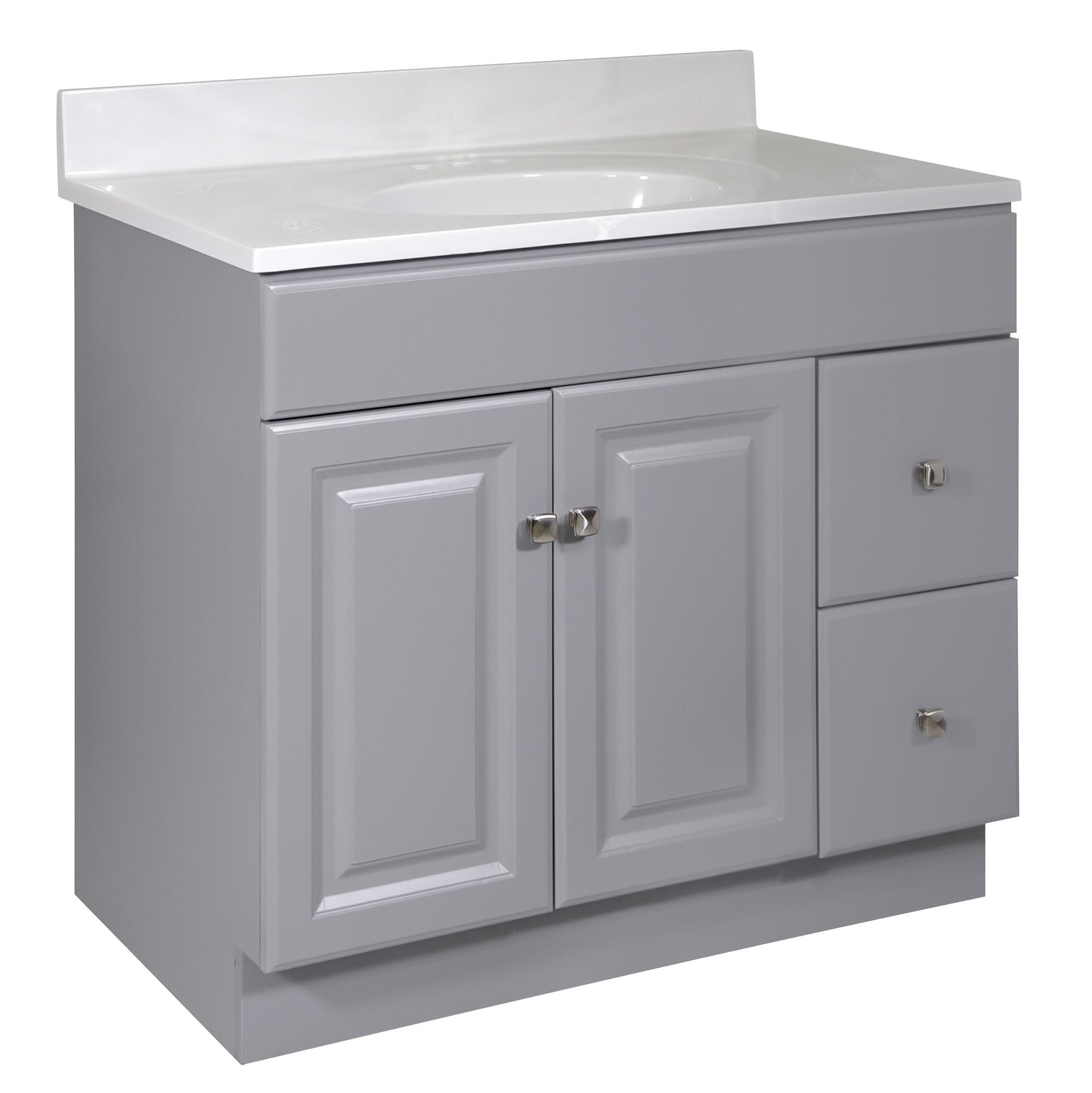 Wyndham 37-Inch Vanity With Cultured Marble Top, Fully Assembled