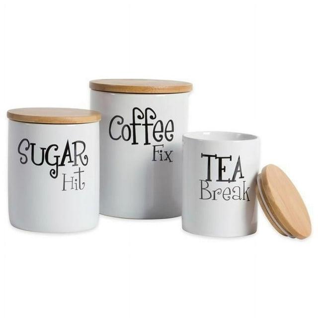 Everly Quinn 3 Pcs Ceramic Canisters Set for Sugar Coffee Tea, Luxurious Storage Containers Sets with Lids (Set of 3)