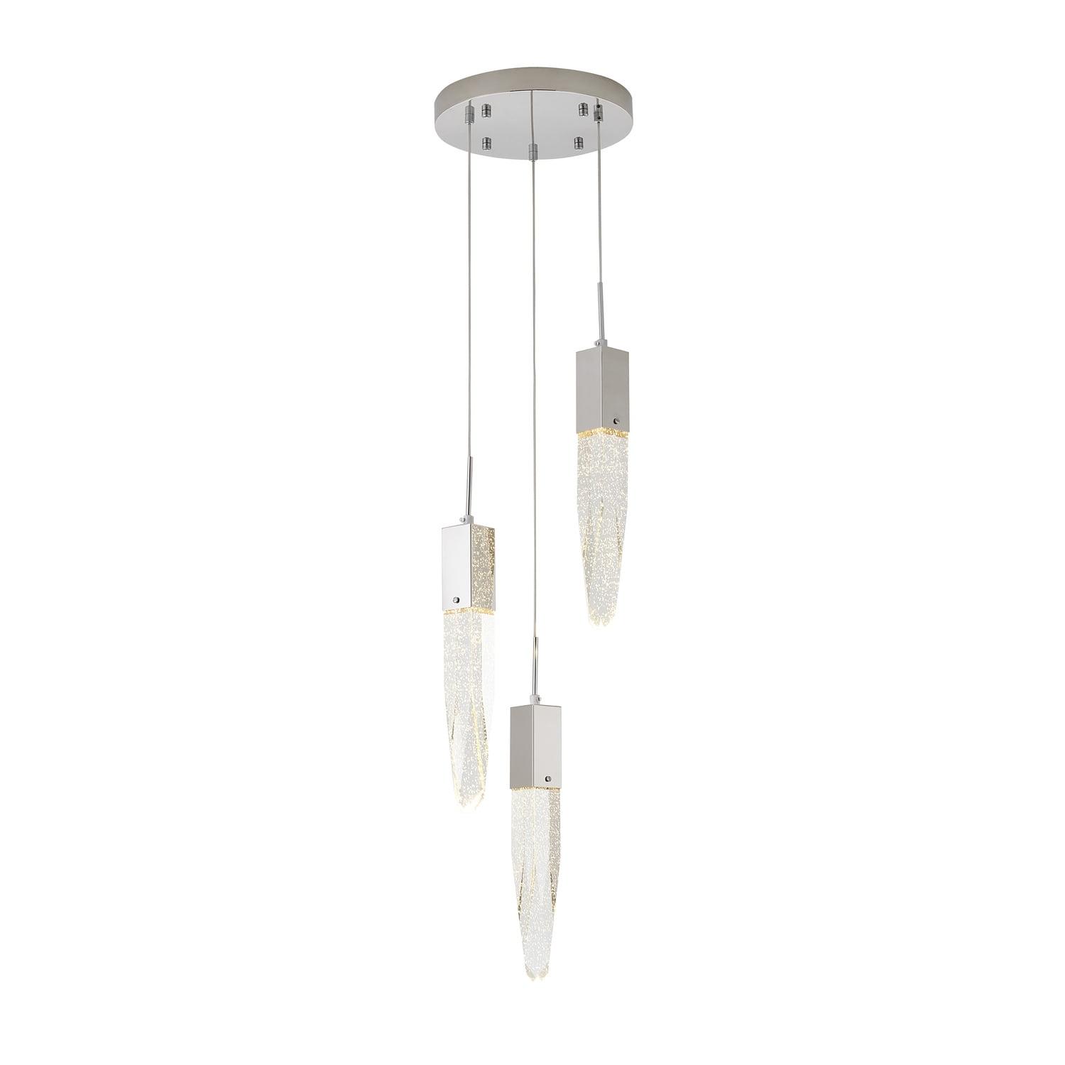 Elegant Chrome 12" Plug-In Chandelier with Iceberg Crystal Accents