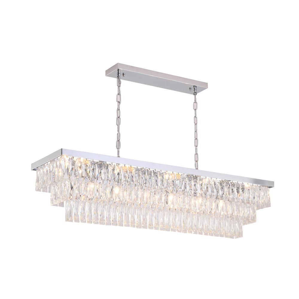 Bethel International Chandelier Chrome Metal & Crystal