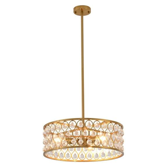 Kridia 3 Light Black Metal Frame Chandelier With Crystal Accents