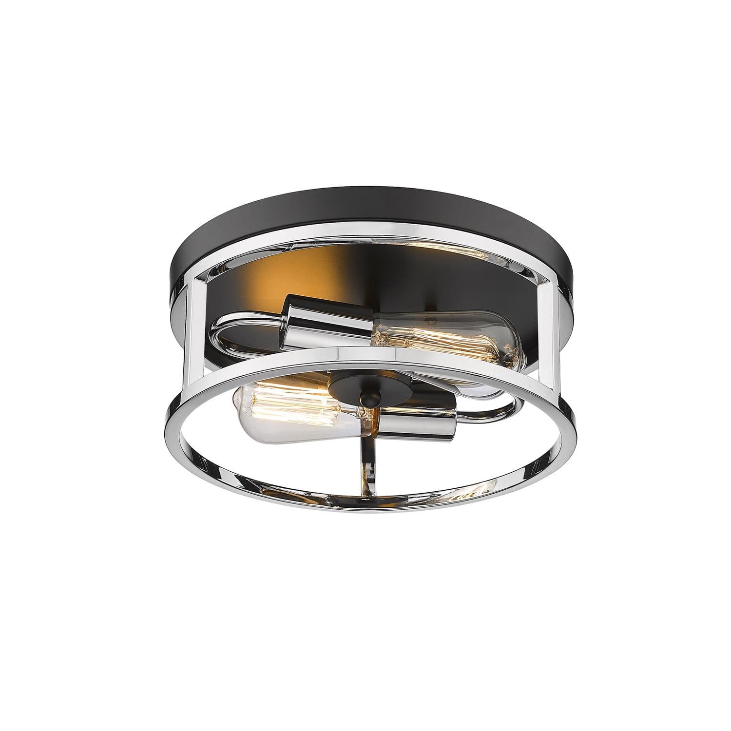 Gold Crystal Drum Indoor/Outdoor LED Flush Mount