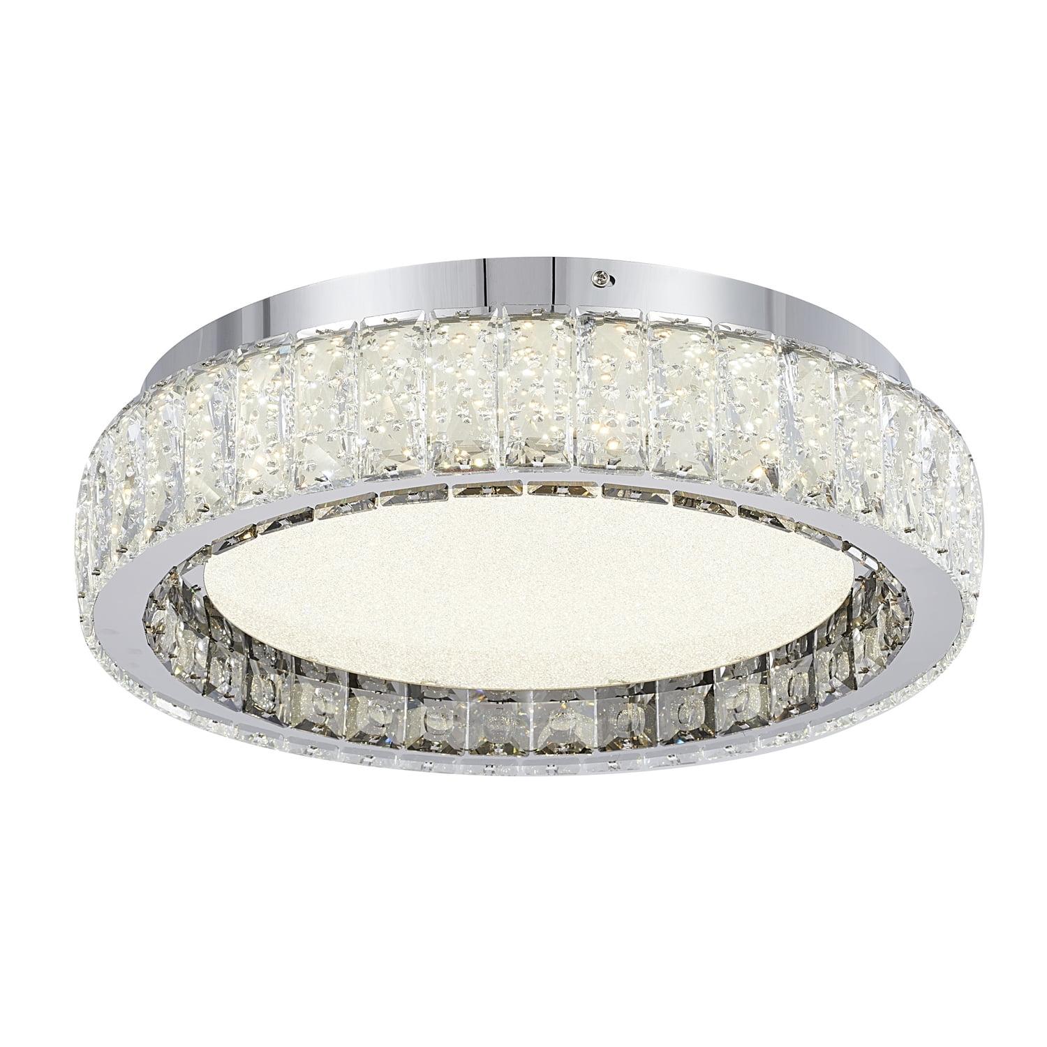 Elysian 16" Crystal Chrome LED Flush Mount Ceiling Light