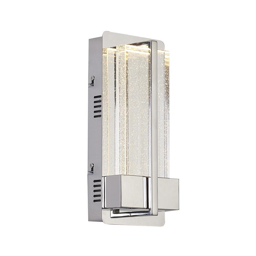 Elegant Chrome 12" LED Wall Sconce with Clear Bubble Glass