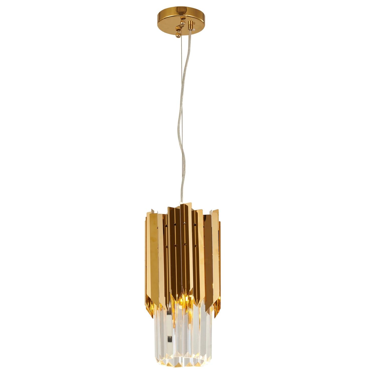 Gold and Crystal Modern Single Pendant Light