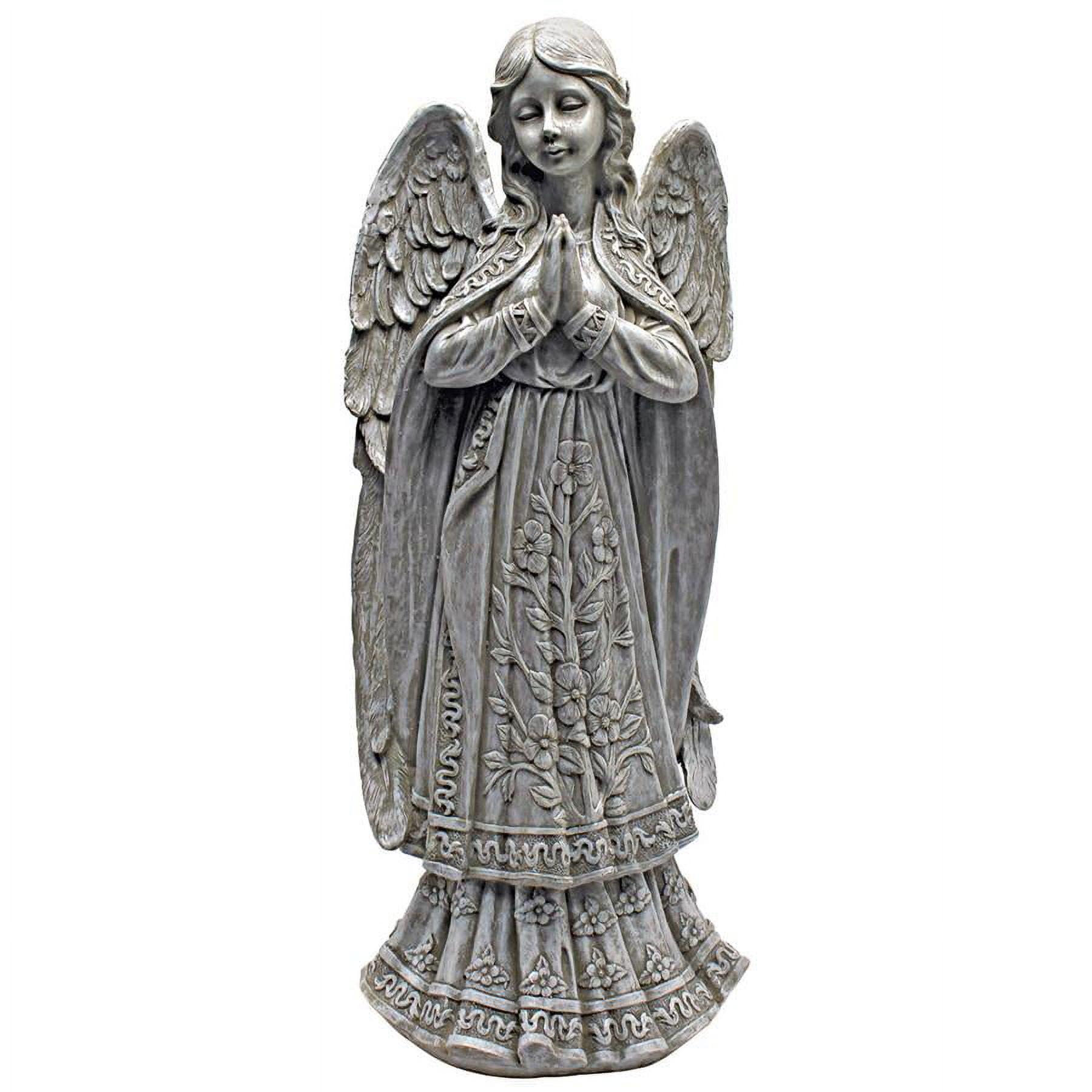 Faux Stone European Angelic Messenger Garden Statue