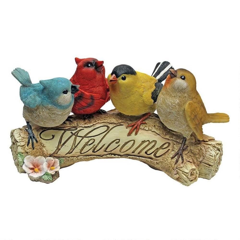 Multicolored Resin Bird Welcome Statue for Garden