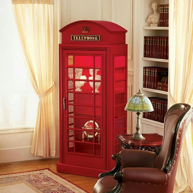 Design Toscano British Telephone Booth Display Cabinet