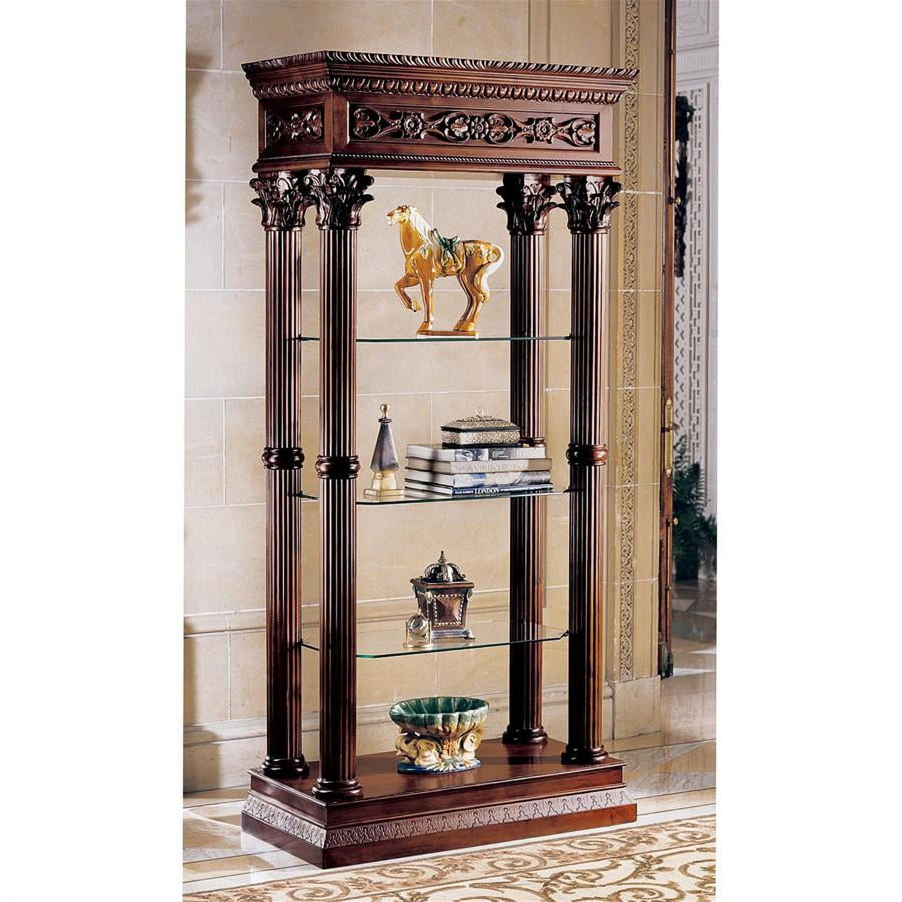 Corinthian Grand 78" Hardwood Curio Bookcase with Adjustable Glass Shelves