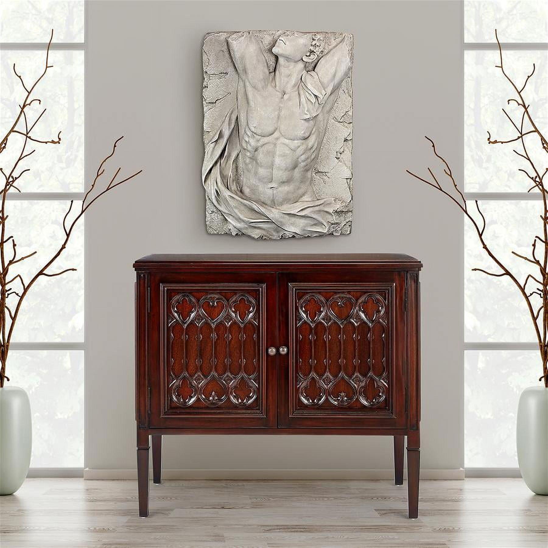 Canterbury Abbey Gothic-Inspired Freestanding Walnut Cabinet