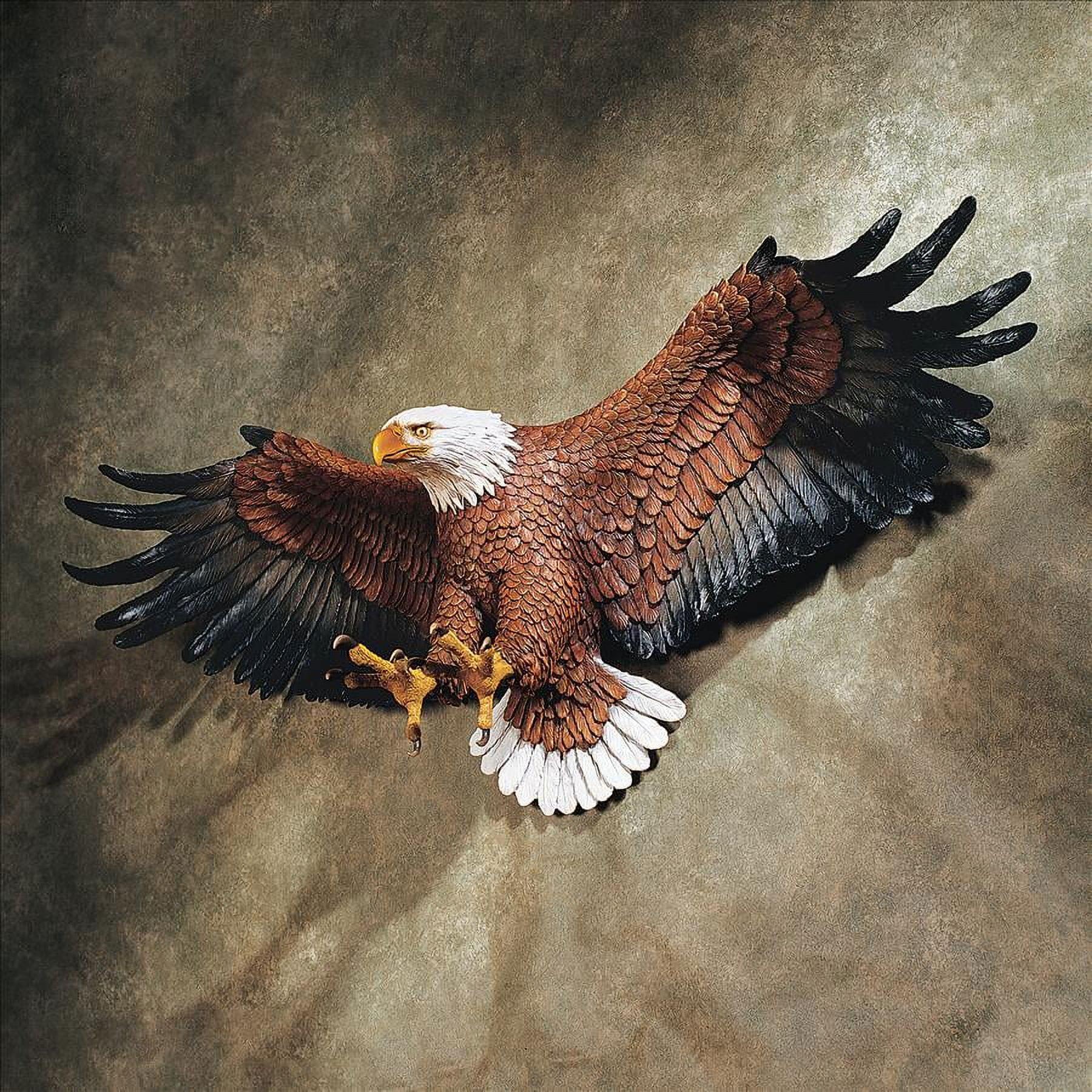 Large Multicolored Resin American Eagle Wall Sculpture