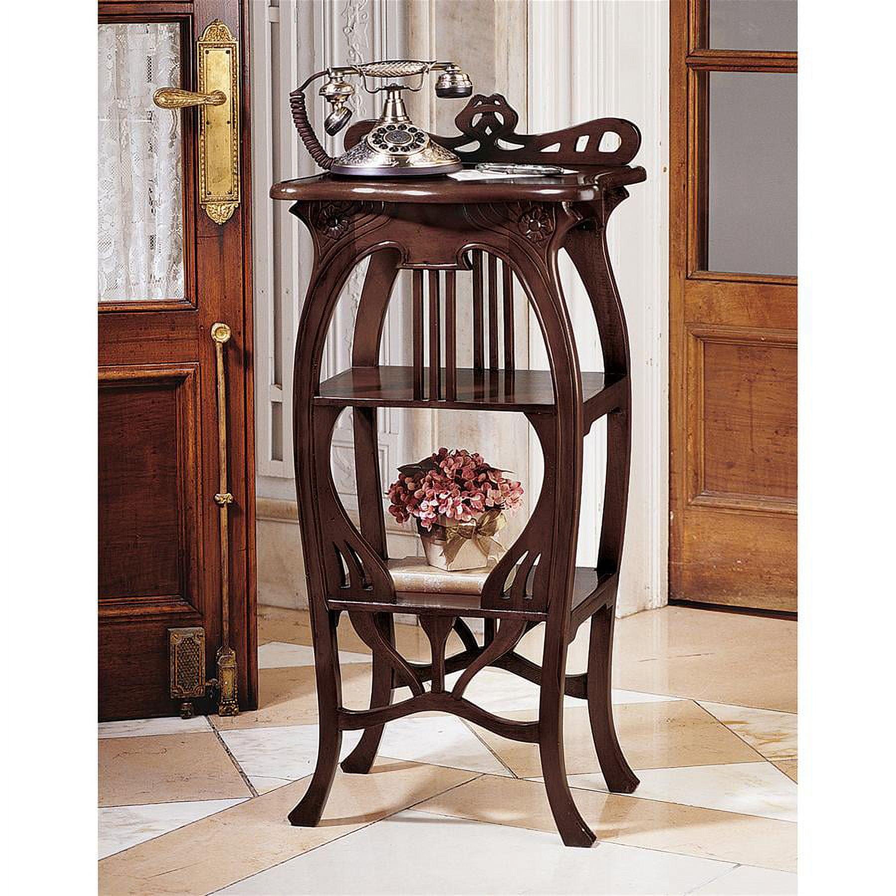 Galle Inspired Mahogany Harp Design Art Nouveau Side Table