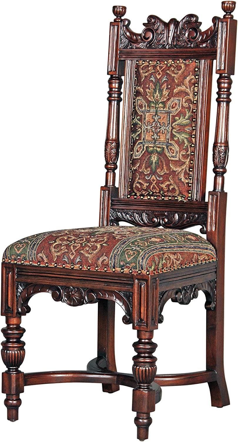 Grand Classic Edwardian Mahogany Upholstered Side Chair