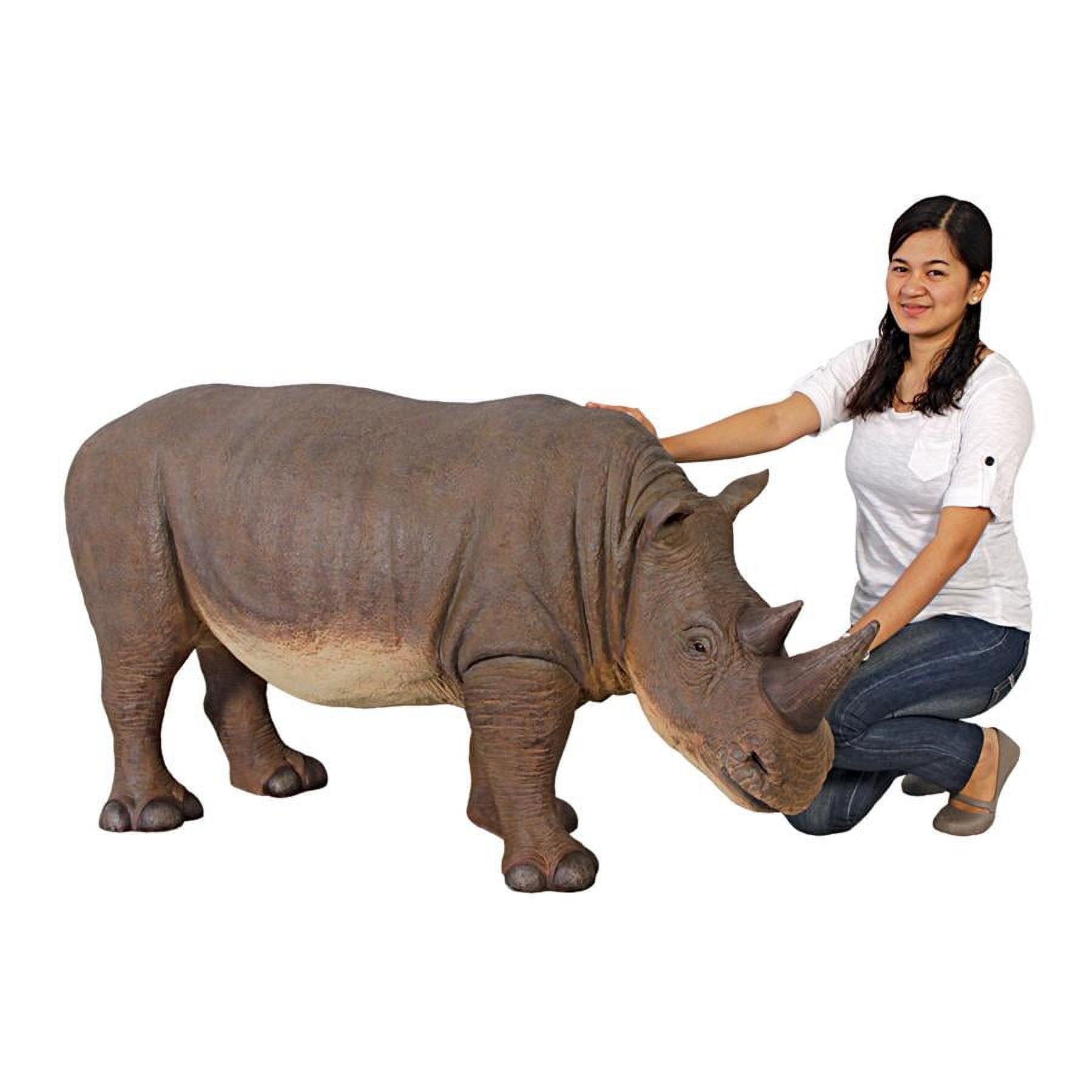 Grand-Scale Hand-Painted Resin Rhinoceros Statue