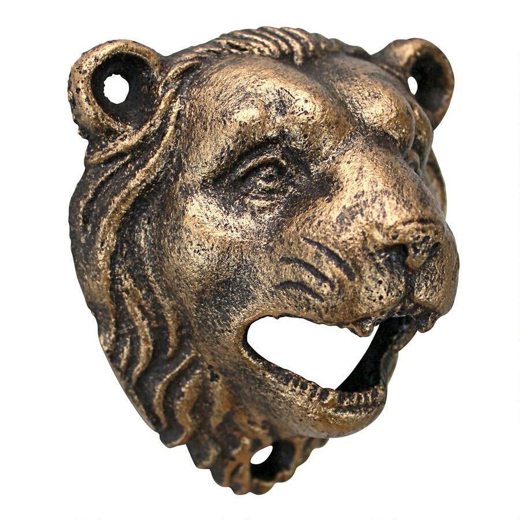 Vintage Gold Cast Iron Lion Bottle Opener