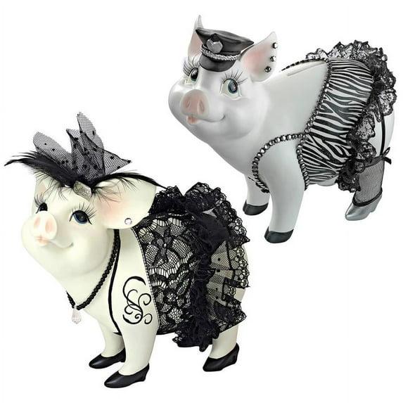 Design Toscano Lace and Lard, Pig Statues