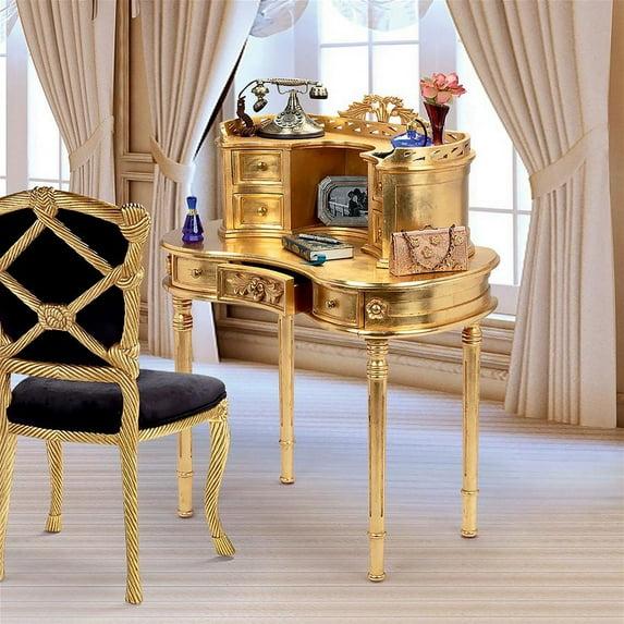 Design Toscano Lady Constance Curved Solid Wood Writing Desk