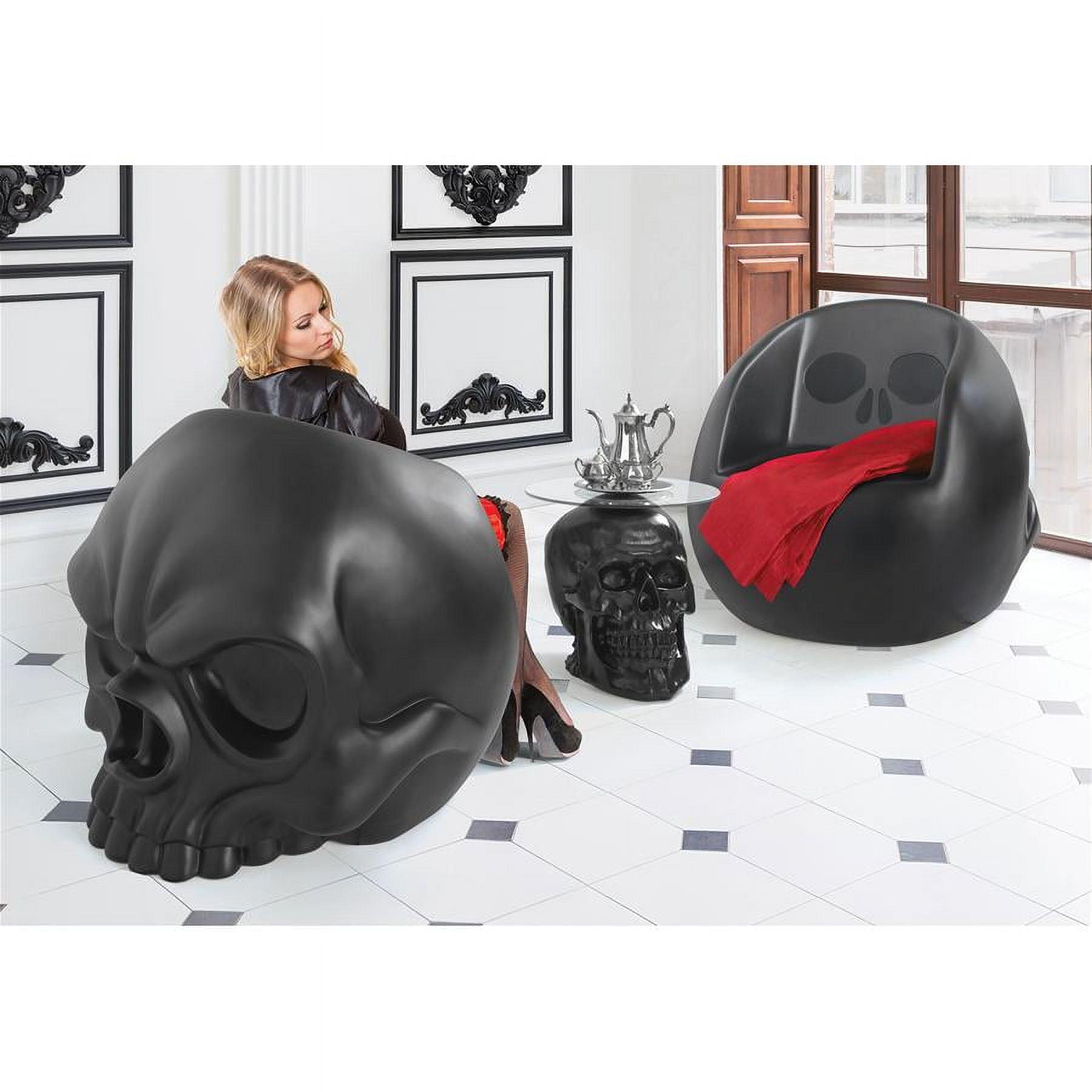 Black Gothic Skull Sculptural Fiberglass Chair