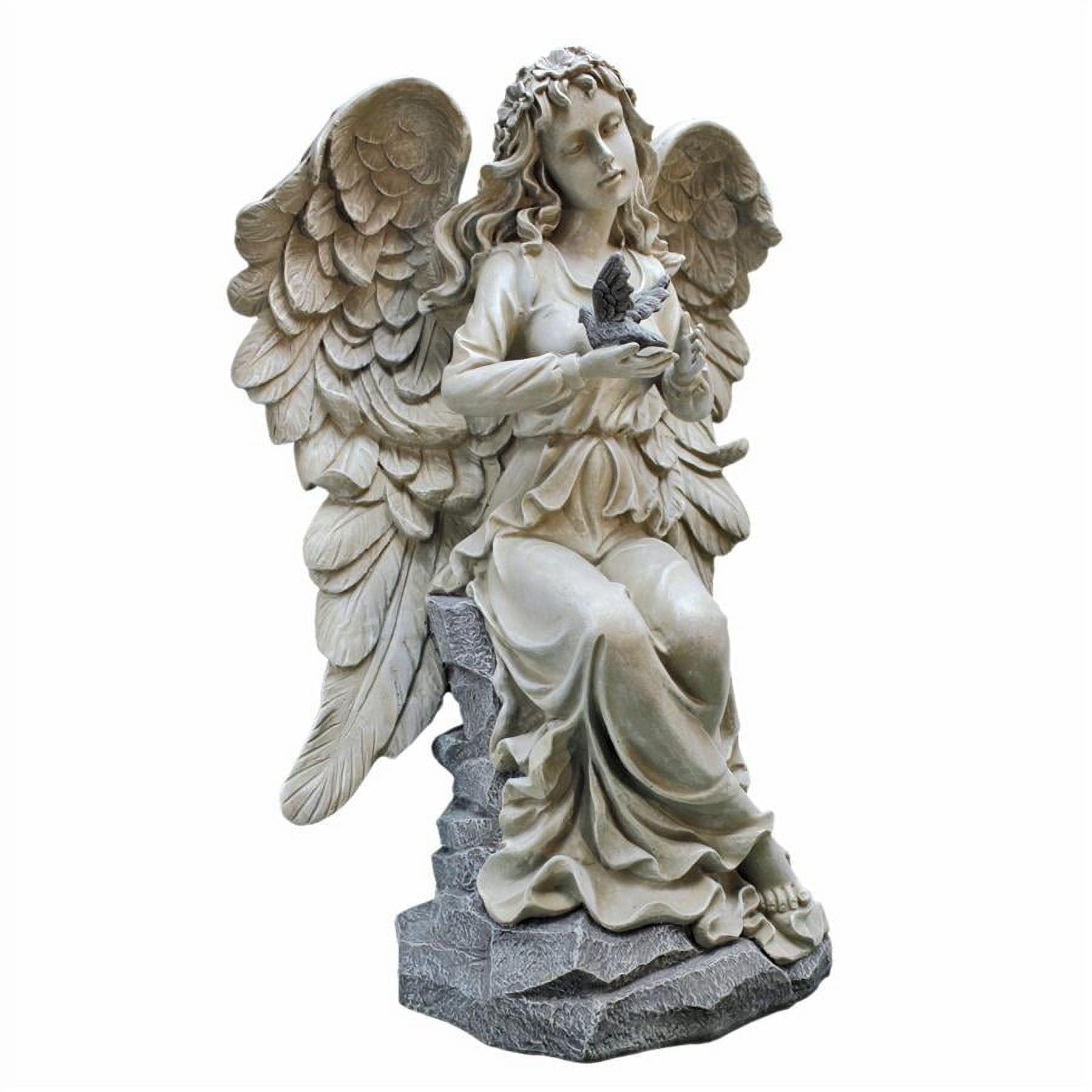 Nature's Blessing Angel Resin Garden Statue with Stone Finish