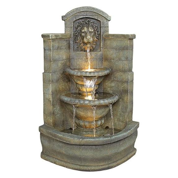 Astoria Grand Saint Remy Lion Corner Fountain with LED Lights