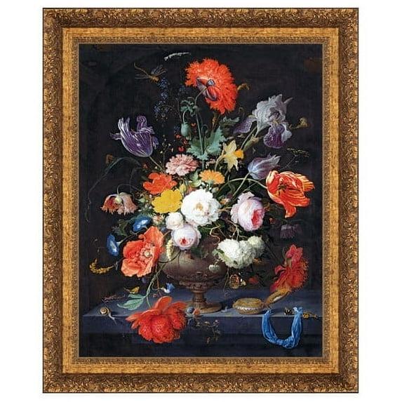 Vault W Artwork " Still Life With Flowers And A Watch, 1679 " by Abraham Mignon