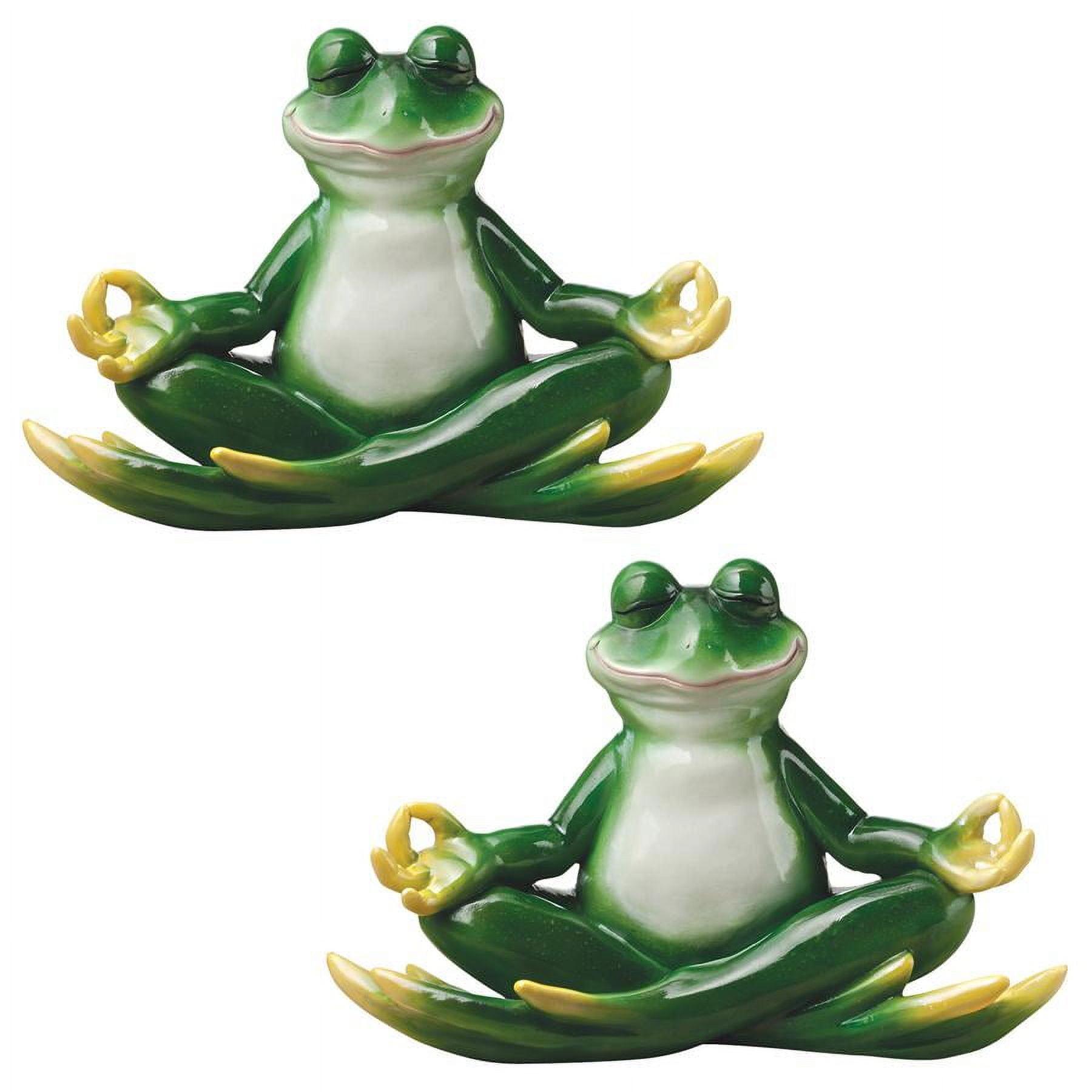 Green Resin Zen Yoga Frog Garden Statue