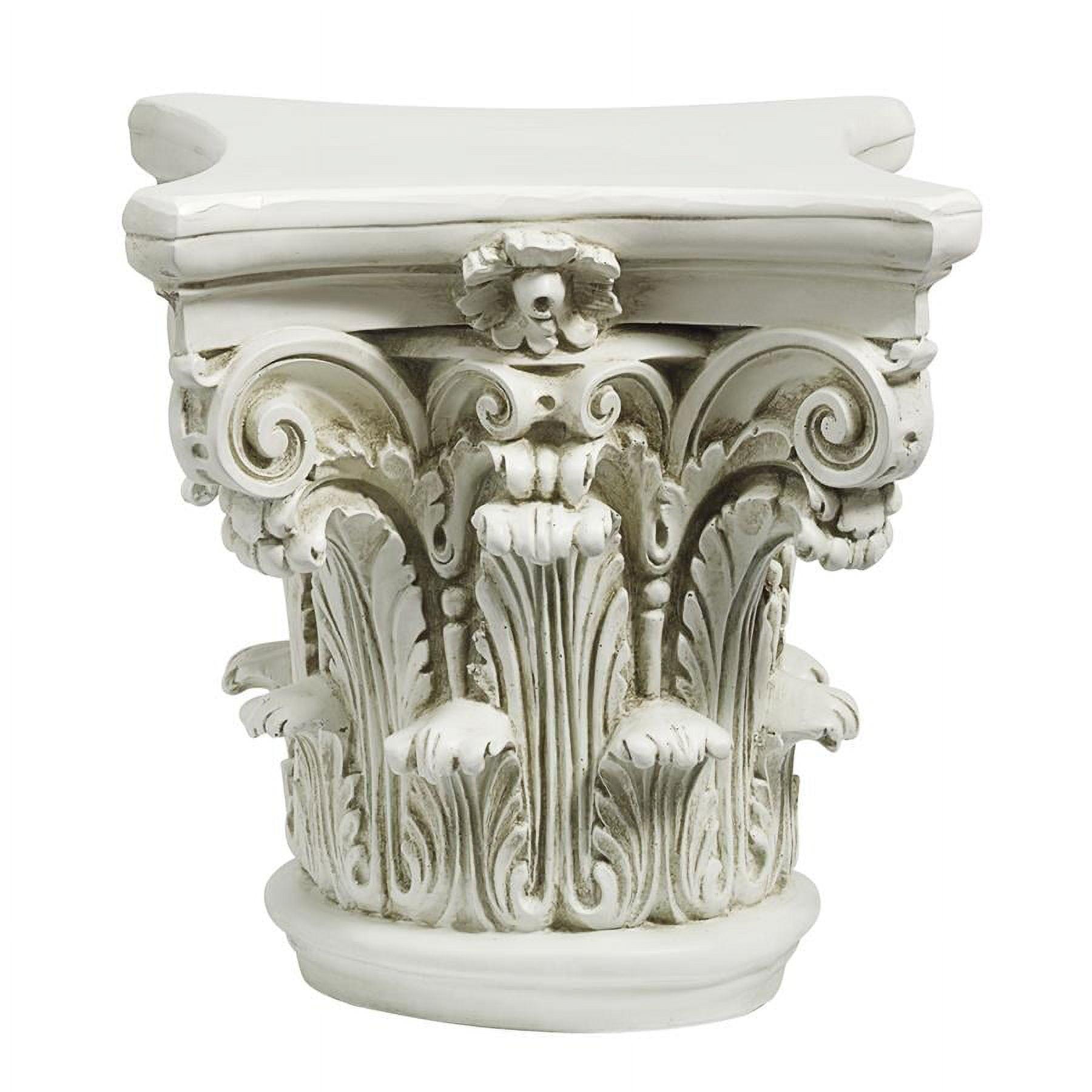 Small White Resin Corinthian Pillar Capital