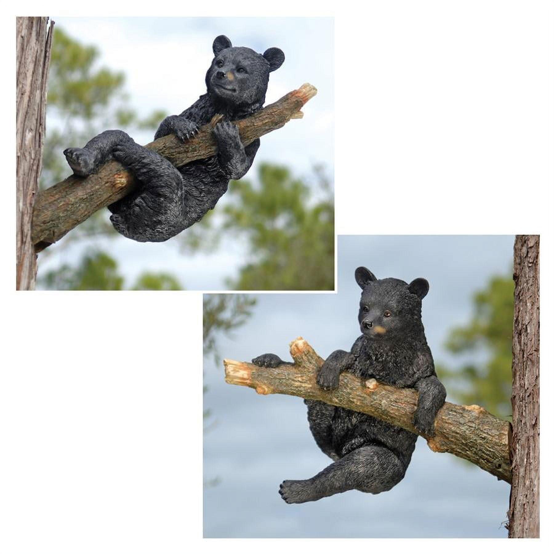 Design Toscano Up a Tree Black Bear Cubs Climbing and Hangings Statue Set