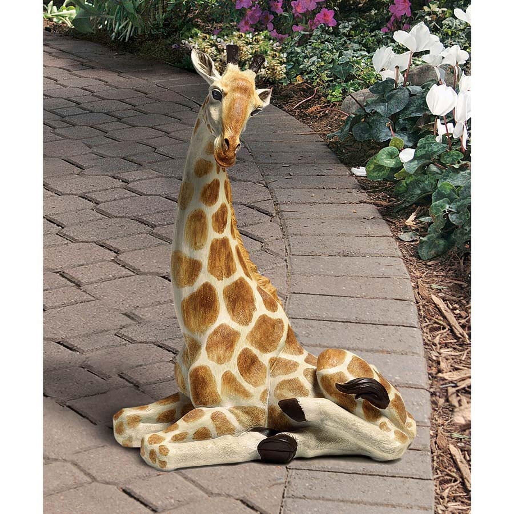 Zari Hand-Painted Resin Resting Giraffe Statue