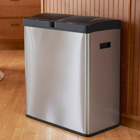 Household Essentials Steel Motion Sensor Multi-Compartment Trash/Recycling Bins - 8 Gallons