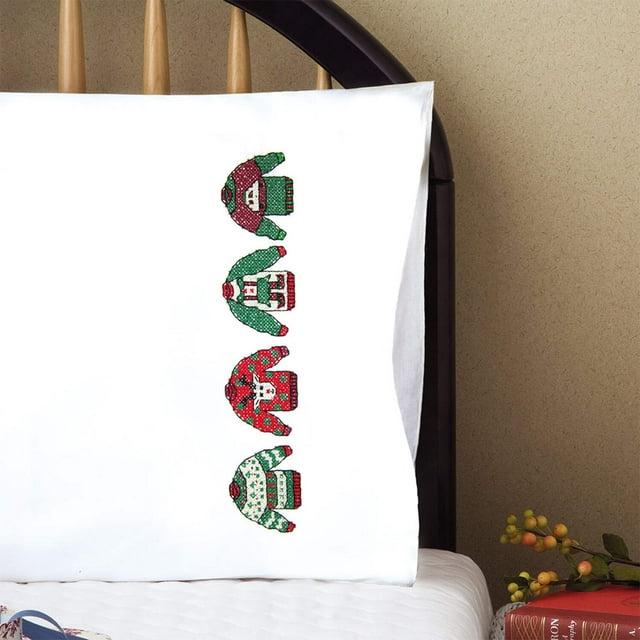 Design Works Christmas Sweaters Pillowcases - 2 Standard Size (20" x 30")