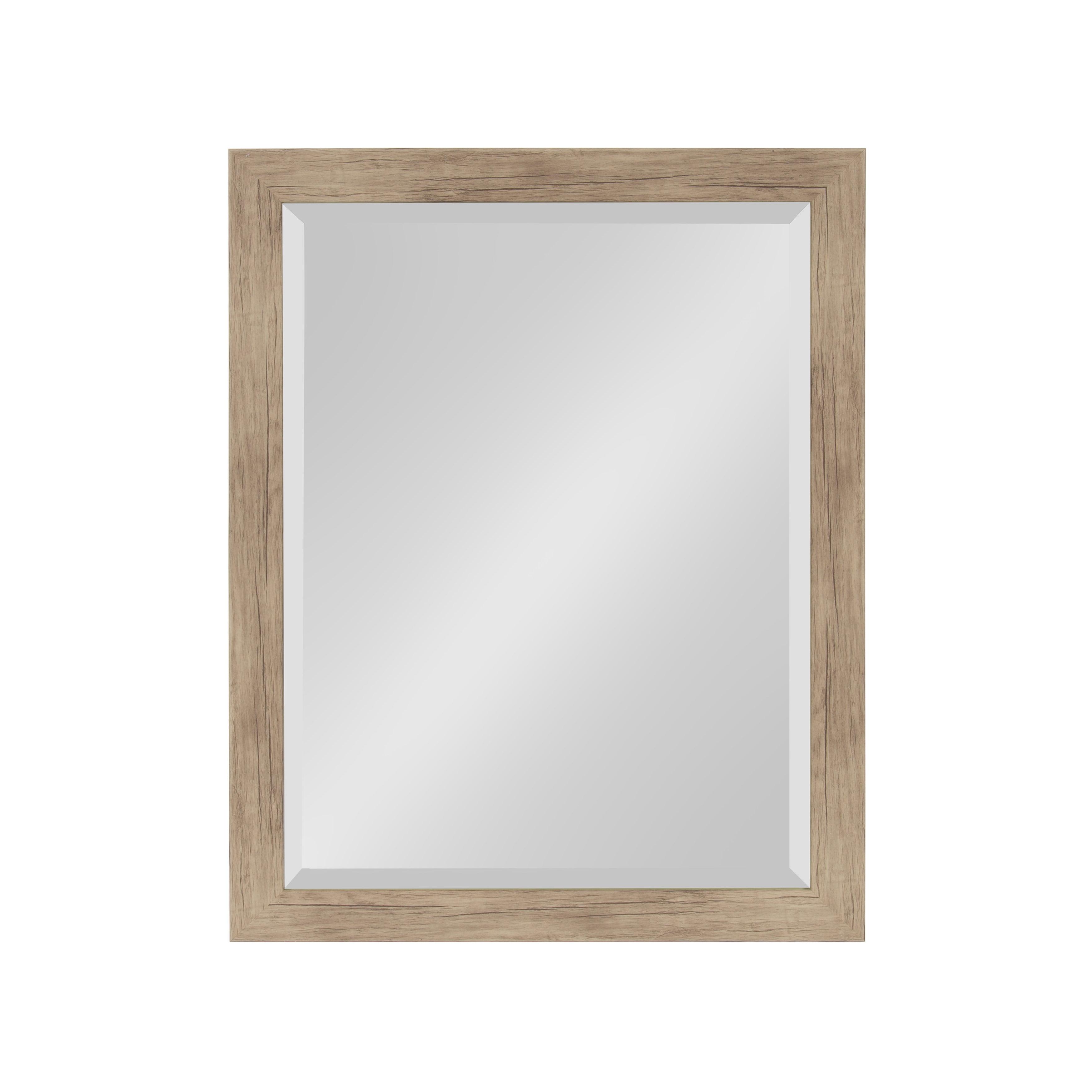 DesignOvation 21 x 27 Wall Mirror, Rustic Brown