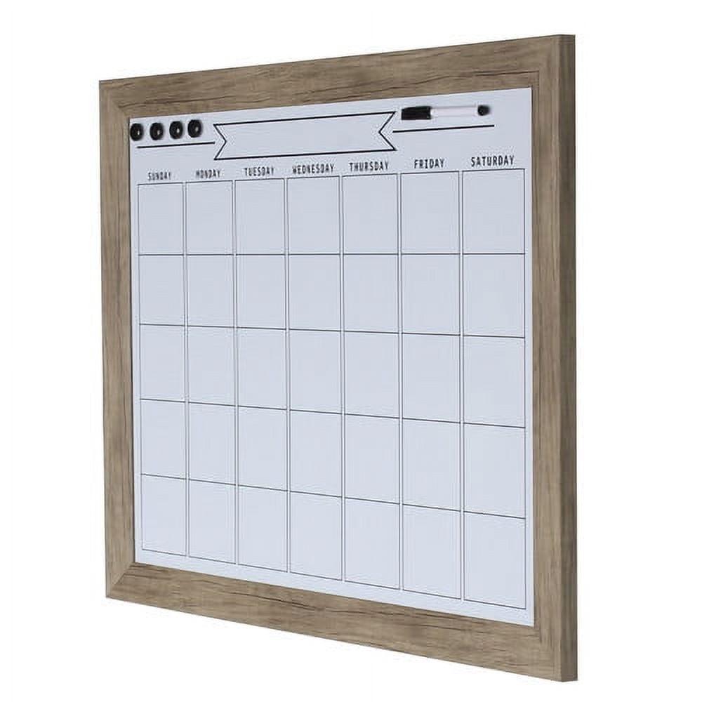 Black Wood Framed Magnetic Dry Erase Monthly Calendar