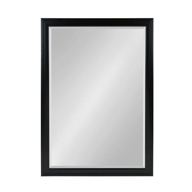 28" x 40" Bosc Framed Wall Mirror Black - DesignOvation: Modern Rectangular Decor, No Assembly Required