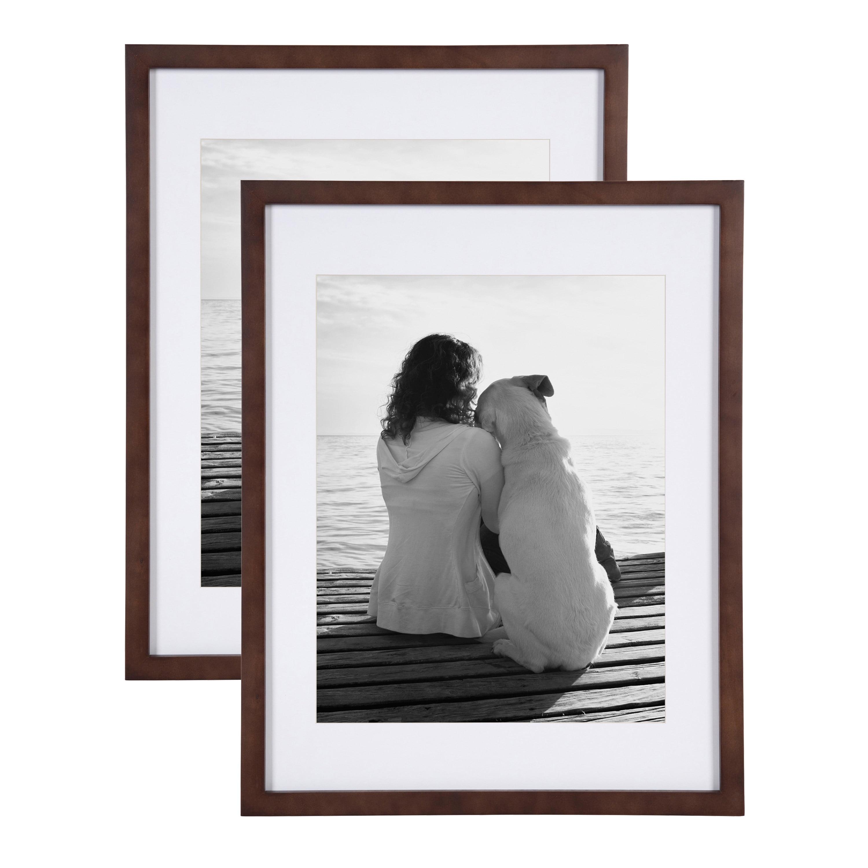 DesignOvation Gallery 14x18 matted to 11x14 Wood Picture Frame, Set of 2