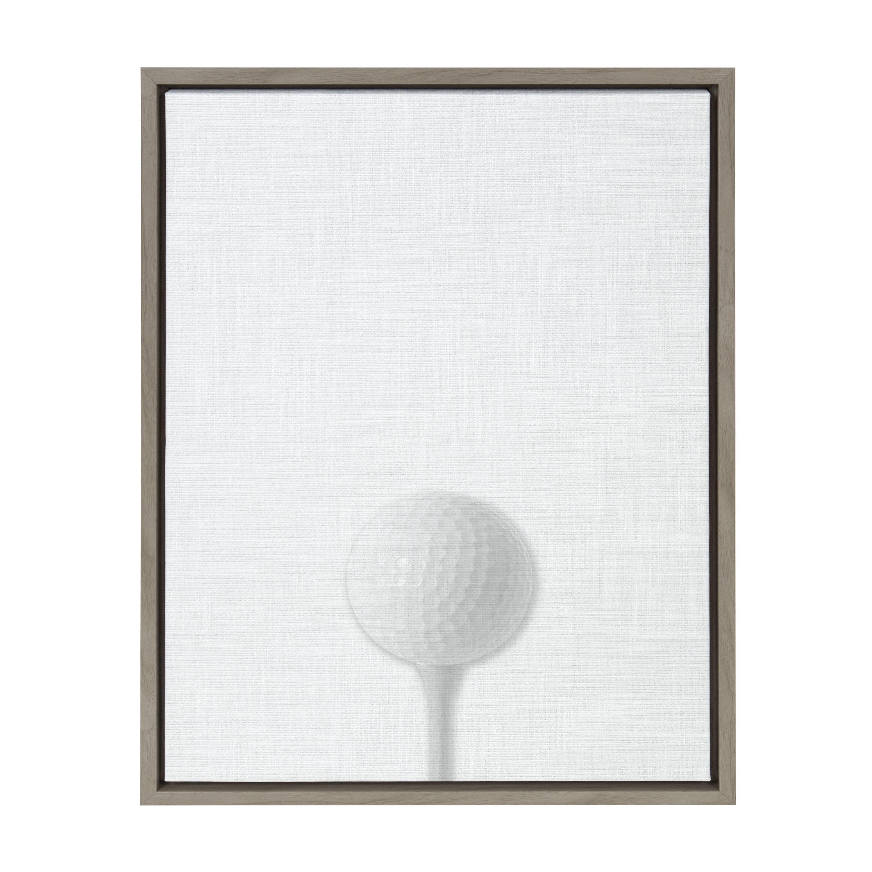 18" x 24" Sylvie Golf Ball Portrait Framed Canvas Gray - DesignOvation