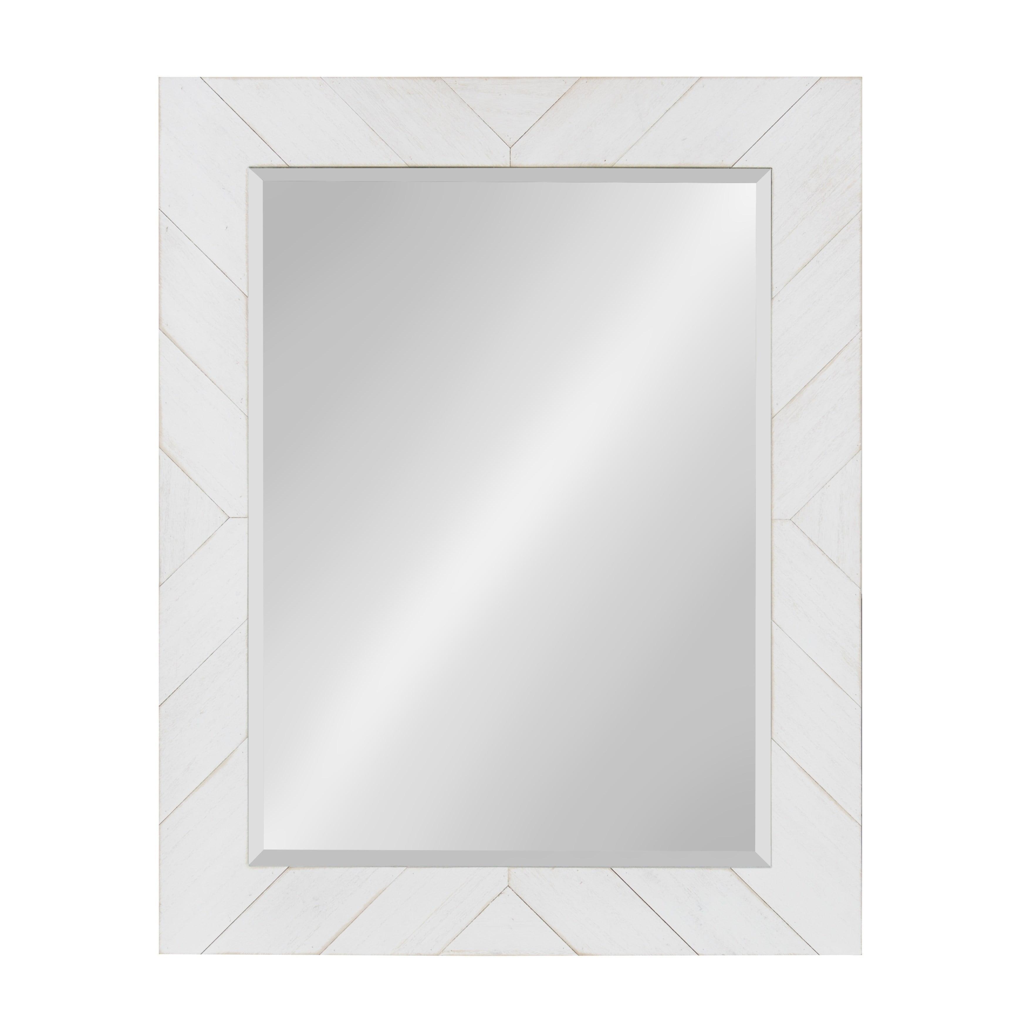 Rustic White Wood Full Length Vanity Mirror