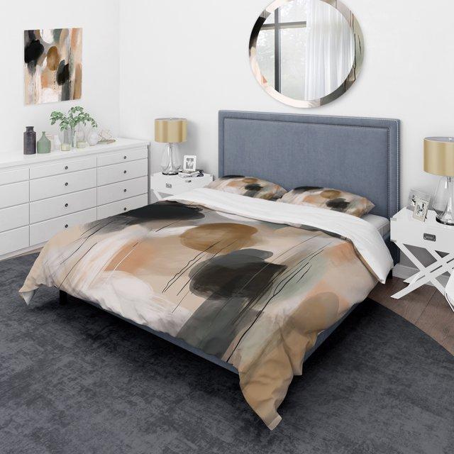 Design Art Painting Of Abstract Shapes III - Abstract Painting Duvet Cover Set - Microfiber Polyester