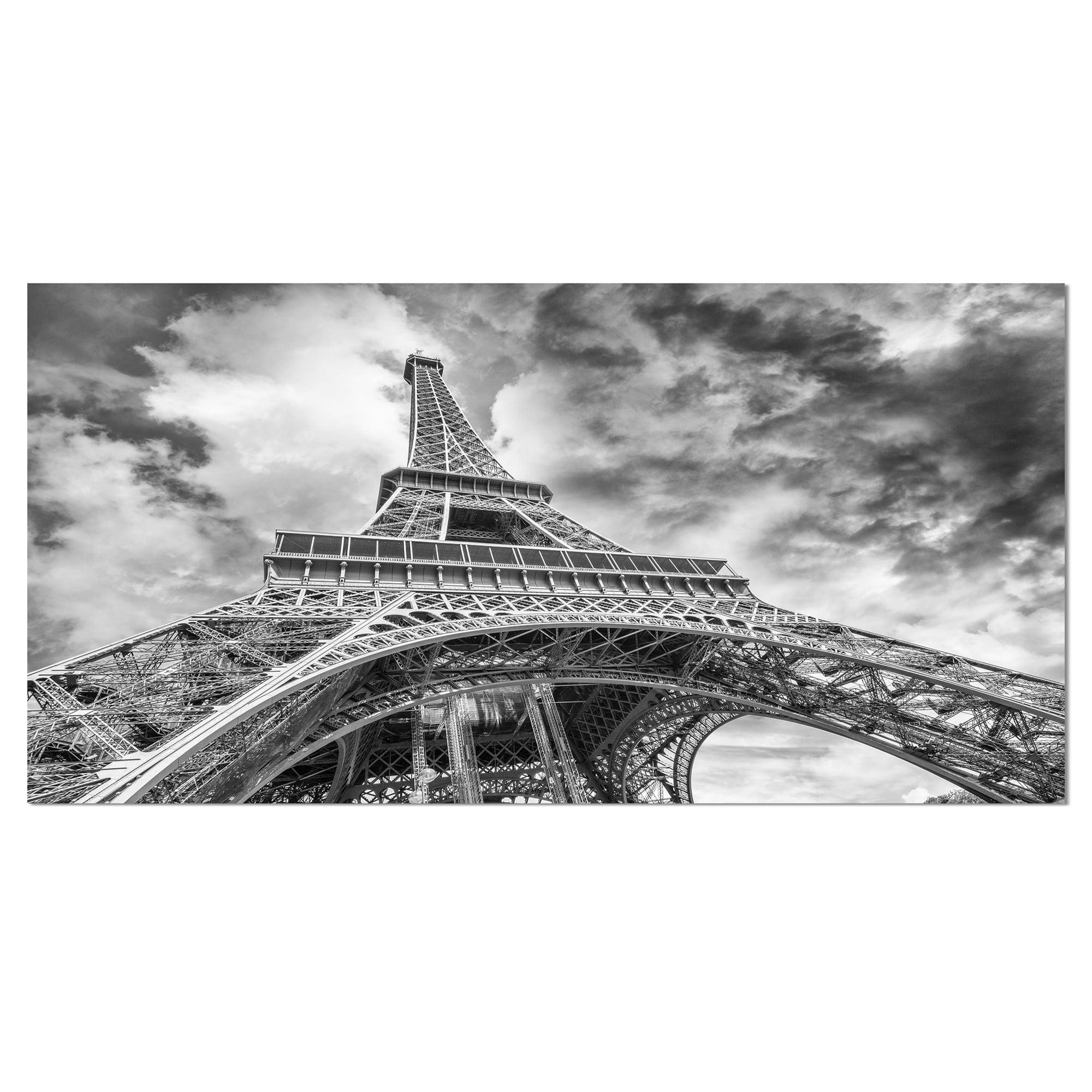 Black and White Paris Eiffel Tower Canvas Print, 40 x 20