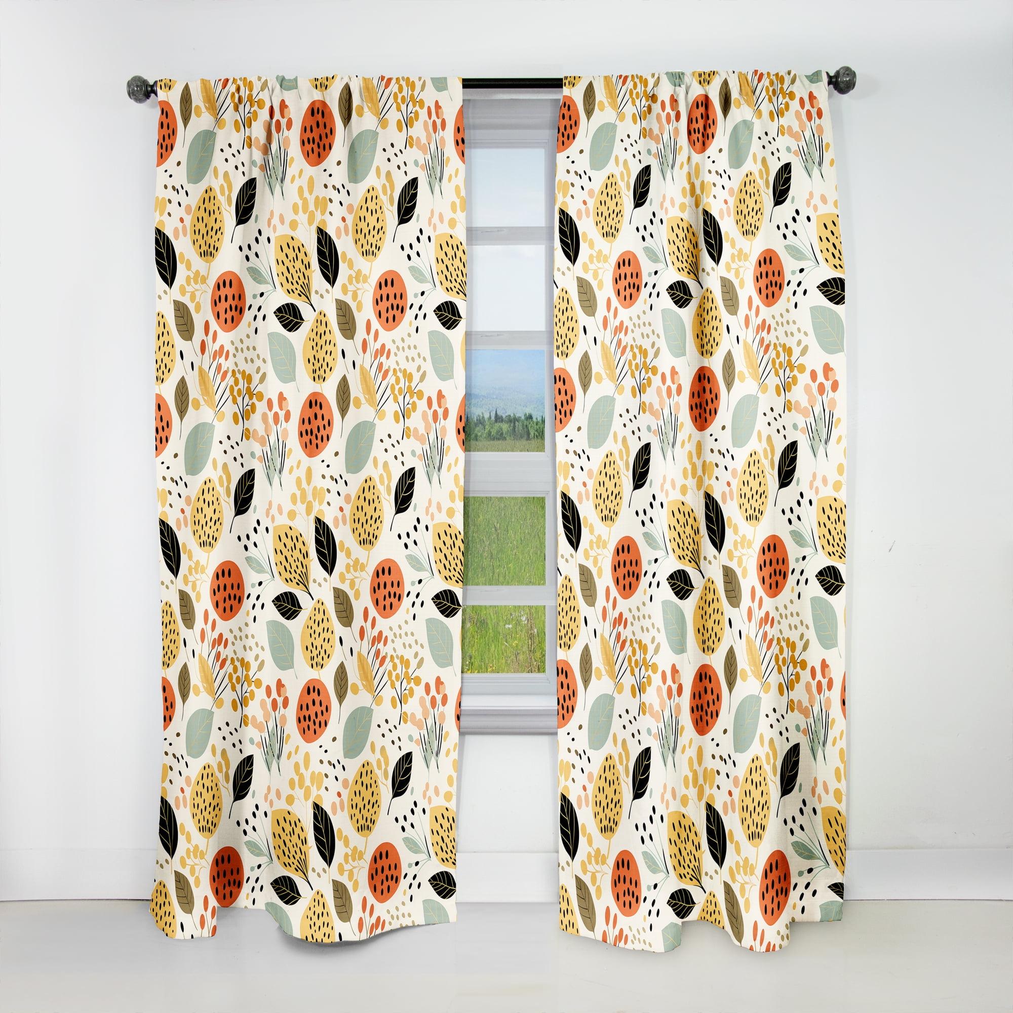 Design Art Soft Color Leaves Tropical Pattern I Polyester Blackout Single Curtain Panel Single Panel
